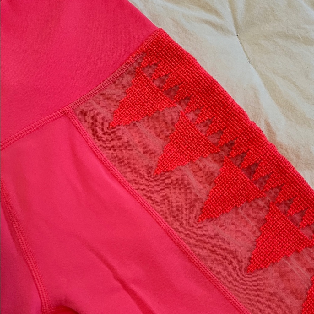 Hot Pink Free People Leggings with Mesh side detail, Sz S - Picture 4 of 7